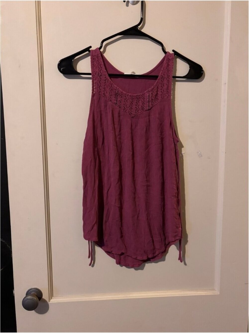 Maurices Women's Sleeveless Top with Crochet Detail, Size Small